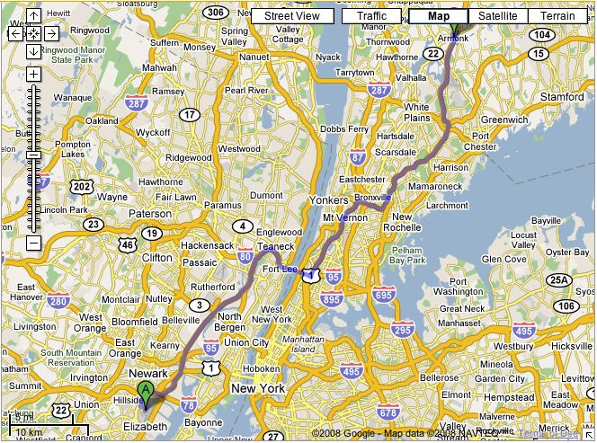 Route Newark Airport to Armonk